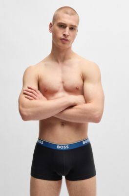 Paquete de tres calzoncillos de algod&oacute;n el&aacute;stico con logos en la cintura, Fantas&iacute;a