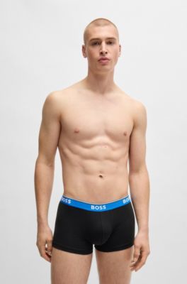 Paquete de tres calzoncillos de algod&oacute;n el&aacute;stico con logos en la cintura, Fantas&iacute;a