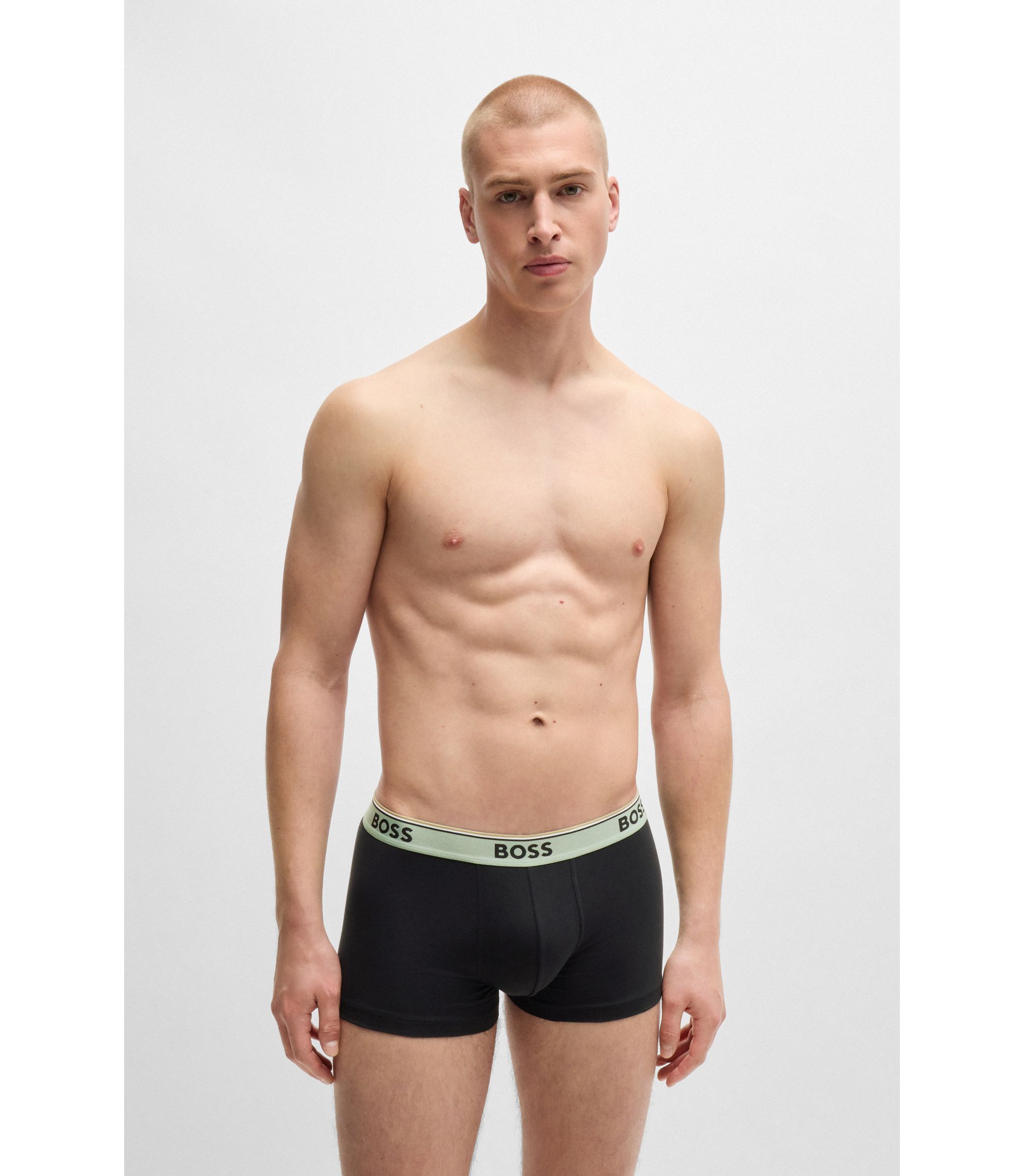 BOSS - Three-pack of stretch-cotton trunks with logo