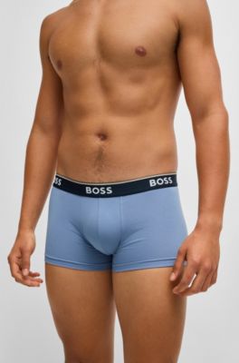 Paquete de tres calzoncillos de algod&oacute;n el&aacute;stico con logos en la cintura, Fantas&iacute;a