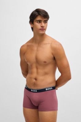 Paquete de tres calzoncillos de algod&oacute;n el&aacute;stico con logos en la cintura, Fantas&iacute;a