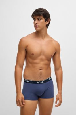 Paquete de tres calzoncillos de algod&oacute;n el&aacute;stico con logos en la cintura, Fantas&iacute;a