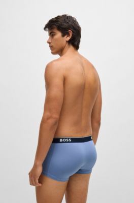 Paquete de tres calzoncillos de algod&oacute;n el&aacute;stico con logos en la cintura, Fantas&iacute;a