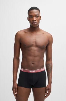 Paquete de tres calzoncillos de algod&oacute;n el&aacute;stico con logos en la cintura, Fantas&iacute;a