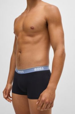 Paquete de tres calzoncillos de algod&oacute;n el&aacute;stico con logos en la cintura, Fantas&iacute;a