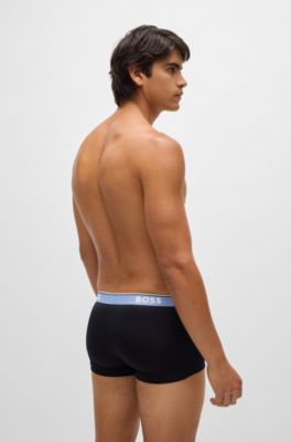 Paquete de tres calzoncillos de algod&oacute;n el&aacute;stico con logos en la cintura, Fantas&iacute;a