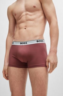 Paquete de tres calzoncillos de algod&oacute;n el&aacute;stico con logos en la cintura, Fantas&iacute;a