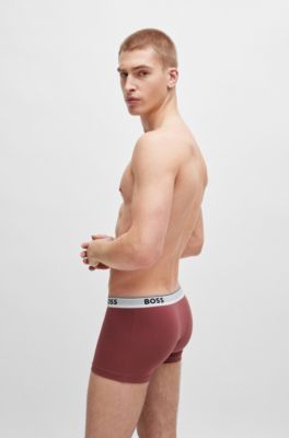 Paquete de tres calzoncillos de algod&oacute;n el&aacute;stico con logos en la cintura, Fantas&iacute;a