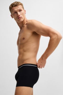 Paquete de tres calzoncillos en algod&oacute;n el&aacute;stico con logo en la cintura, Fantas&iacute;a