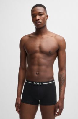 Paquete de tres calzoncillos en algod&oacute;n el&aacute;stico con logo en la cintura, Fantas&iacute;a