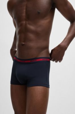 Paquete de tres calzoncillos de algod&oacute;n el&aacute;stico con logos en la cintura, Fantas&iacute;a