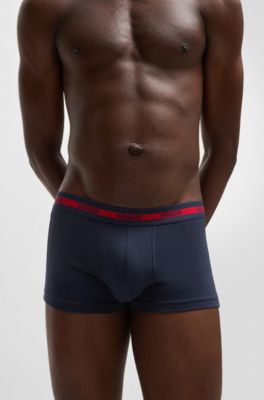 Paquete de tres calzoncillos de algod&oacute;n el&aacute;stico con logos en la cintura, Fantas&iacute;a