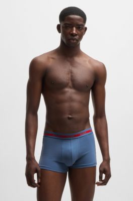 Paquete de tres calzoncillos de algod&oacute;n el&aacute;stico con logos en la cintura, Fantas&iacute;a