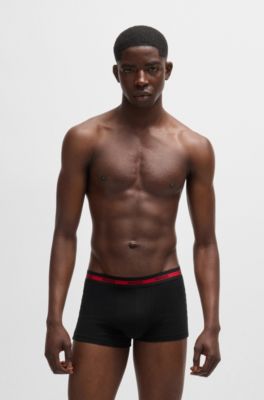 Paquete de tres calzoncillos de algod&oacute;n el&aacute;stico con logos en la cintura, Fantas&iacute;a