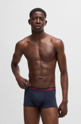 Paquete de tres calzoncillos de algod&oacute;n el&aacute;stico con logos en la cintura, Fantas&iacute;a