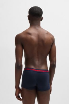 Paquete de tres calzoncillos de algod&oacute;n el&aacute;stico con logos en la cintura, Fantas&iacute;a