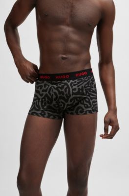 Paquete de tres calzoncillos en algod&oacute;n el&aacute;stico con logo en la cintura, Fantas&iacute;a