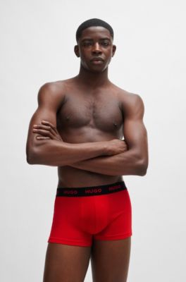 Paquete de tres calzoncillos en algod&oacute;n el&aacute;stico con logo en la cintura, Fantas&iacute;a