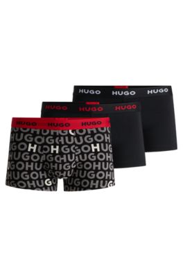 Paquete de tres calzoncillos en algod&oacute;n el&aacute;stico con logo en la cintura, Fantas&iacute;a