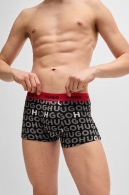 Paquete de tres calzoncillos en algod&oacute;n el&aacute;stico con logo en la cintura, Fantas&iacute;a