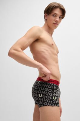 Paquete de tres calzoncillos en algod&oacute;n el&aacute;stico con logo en la cintura, Fantas&iacute;a