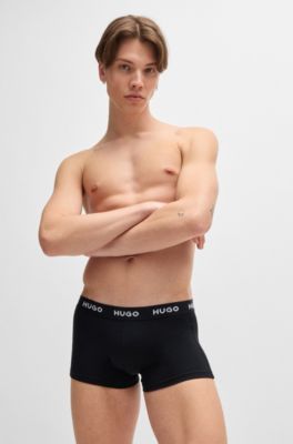 Paquete de tres calzoncillos en algod&oacute;n el&aacute;stico con logo en la cintura, Fantas&iacute;a