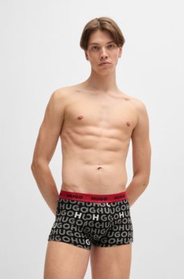 Paquete de tres calzoncillos en algod&oacute;n el&aacute;stico con logo en la cintura, Fantas&iacute;a