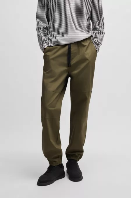 Tapered-fit trousers in structured cotton