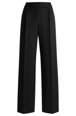 Hugo Relaxed-fit All-gender Trousers With Elasticated Waistband In Black