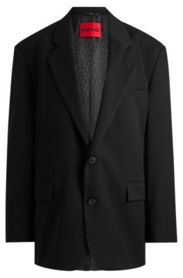 Shop Hugo Modern-fit All-gender Jacket In Stretch Fabric In Black