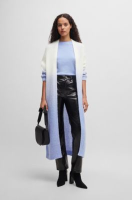 Long-length dip-dye cardigan with wool and alpaca