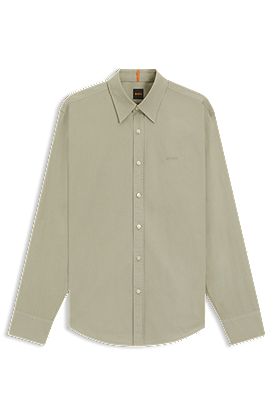 Striped regular-fit shirt in cotton poplin