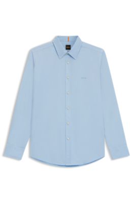 Chemise Regular en popeline de coton, bleu clair