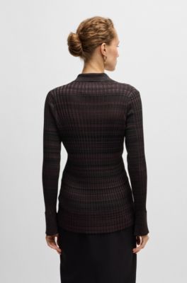 C&aacute;rdigan de pico en tejido el&aacute;stico de canal&eacute; con cuello, Fantas&iacute;a