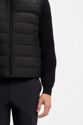 Chaleco hidr&oacute;fugo con detalle de logo, Negro