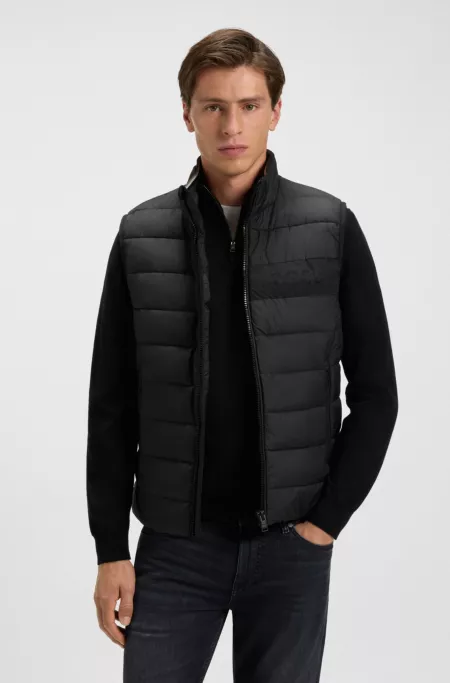 Tonal-logo gilet with water-repellent finish
