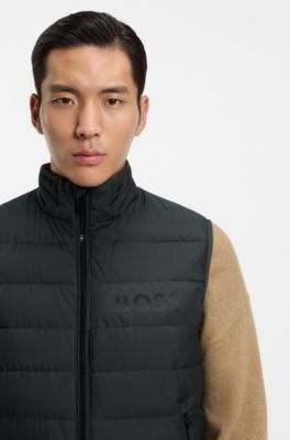 Veste sans manches d&eacute;perlante avec d&eacute;tail logo, Chaux