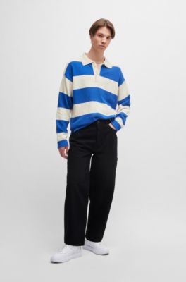 HUGO - Baggy-fit jeans in cotton denim - Black