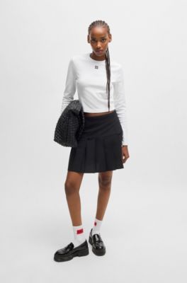 Stacked-logo top in a cotton blend, White