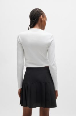 Stacked-logo top in a cotton blend, White