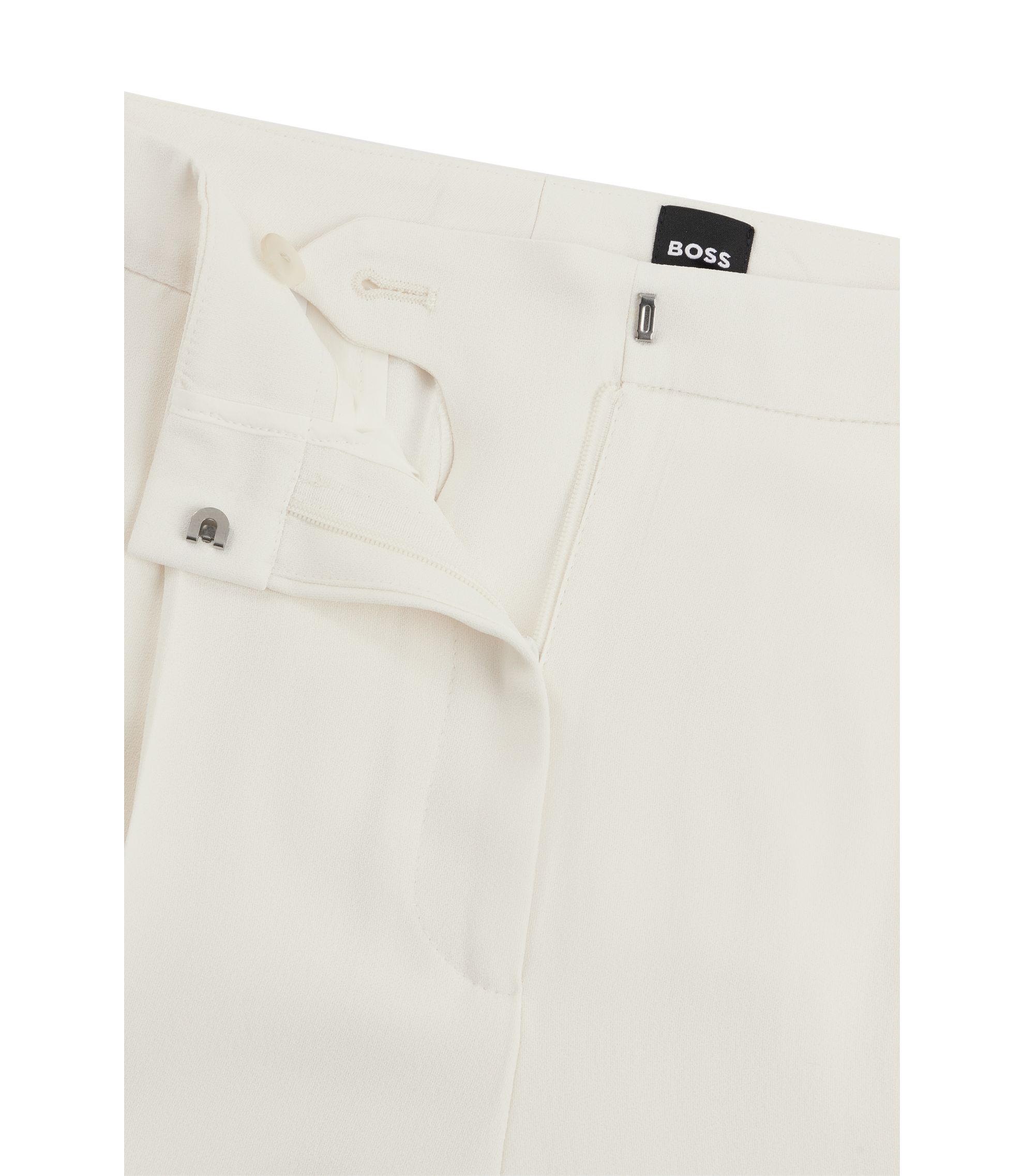 BOSS - Regular-fit trousers in matte fabric - White