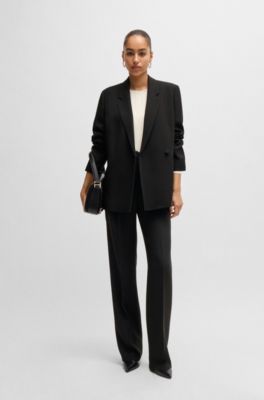 Relaxed-fit jacket with feature button, Black