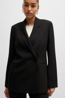 Relaxed-fit jacket with feature button, Black