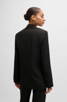 Relaxed-fit jacket with feature button, Black