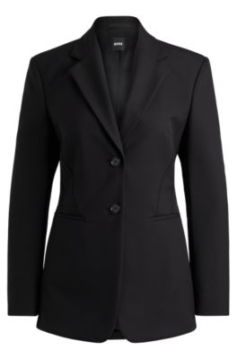 Hugo Boss Slim-fit Jacket In Performance-stretch Material In Black