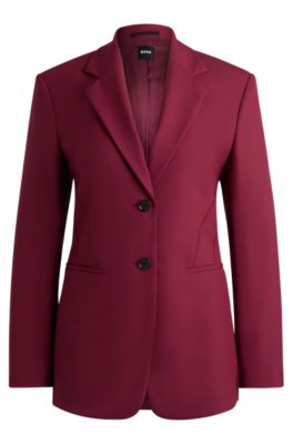 Hugo Boss Slim-fit Jacket In Performance-stretch Material In Dark Red