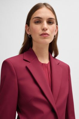 Slim-fit jacket in performance-stretch material, Dark Red