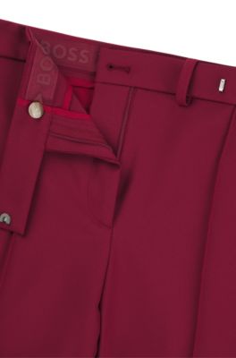 Skinny-leg trousers in performance-stretch fabric, Dark Red