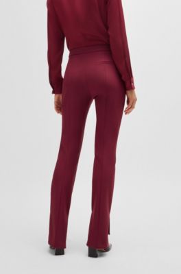 Skinny-leg trousers in performance-stretch fabric, Dark Red