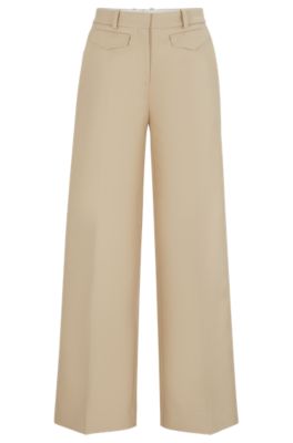 Hugo Boss Relaxed-fit Trousers In A Cotton Blend In Patterned